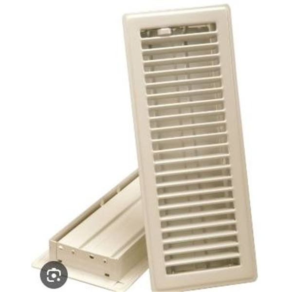 LOT OF 7 Imperial Standard Series Floor Registers, 4 in. x 10 in., Almond