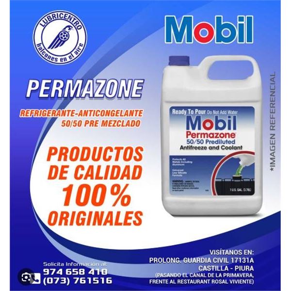 Mobil Permazone Coolant/Antifreeze 4 x 3.78L Containers