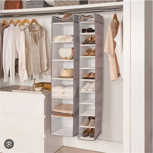Neatfreak 2-Piece Hanging Closet Organizers with Multiple Compartments