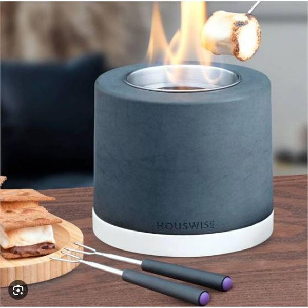 Houswise Altair Tabletop Fire Pit – Dark Gray