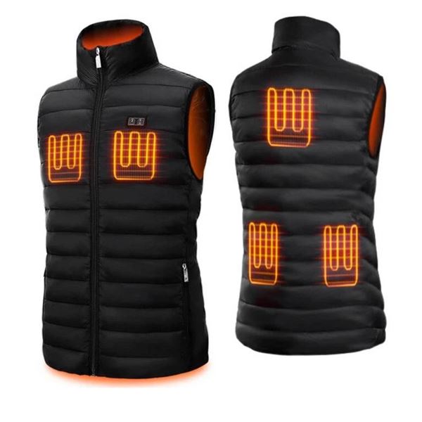 LEAPSEE  Heated Apparel Vest, Size XXL, Front and Back Heating