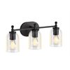 Image 1 : Kohler Orime Matte Black 3-Light Sconce With Clear Glass Shades