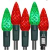 Image 1 : Sylvania Stay-Lit LED C6 Lights, 2 Sets of 100, Red and Green