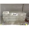 Image 2 : Lot of 3 Transparent Plastic Storage Cases with Compartments