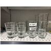 Image 1 : Lot of 14 Clear Glass Drinking Cups with Stackable Design