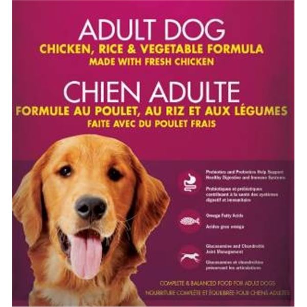 Kirkland Signature Adult Dog Food 18.14kg – Chicken, Rice, and Vegetable Formula