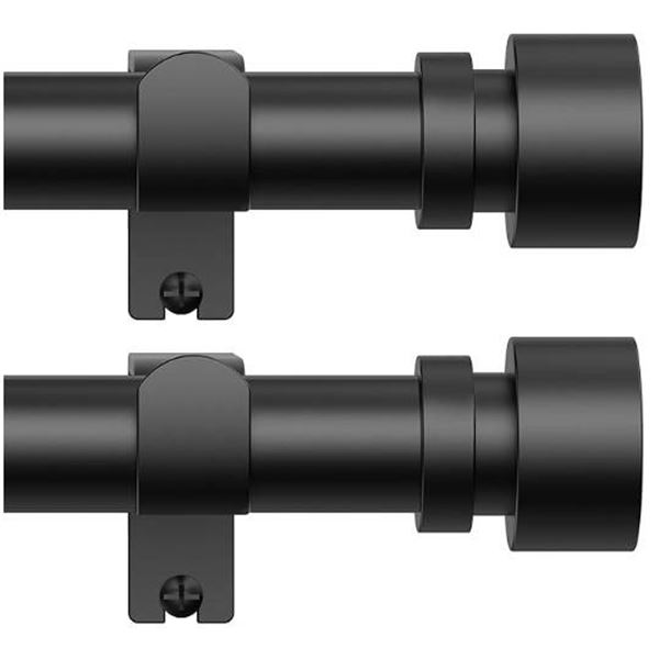 Umbra 2-Pack Curtain Rods, Black, 107 cm to 274 cm Adjustable Length