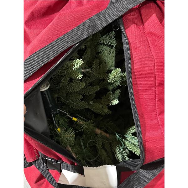 Artificial Christmas Tree with Lights & Red Storage Bag