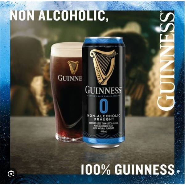 Guinness 0 Non-Alcoholic Draught 440 mL Cans (4-Pack)