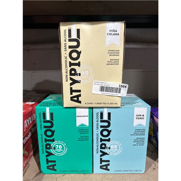 Atypique Non-Alcoholic Beverage Set – 3 Flavors, 4x355ml  Cans Per Flavor