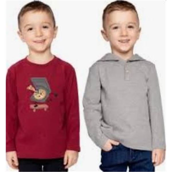 Pekkle 2-Pack Boys’ Long Sleeve T-Shirt Set, Size 5