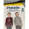 Image 3 : Pekkle 2-Pack Boys’ Long Sleeve T-Shirt Set, Size 5