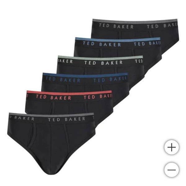 Ted Baker Cotton Stretch Briefs, 6-Pack, M/M Size