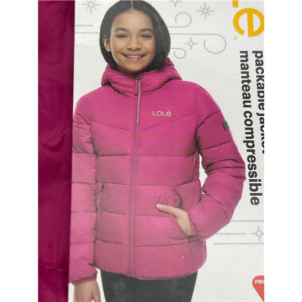 Lole Packable Down Jacket XL/14-16, Pink with Hood