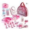 Image 1 : Case Lot Of 16  Prextex Baby Doll Accessories In Carrying Bag, 18 Pieces Per Set