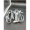 Image 1 : Lot of 2 8-Foot Gray Power Cords with Three-Prong Plug