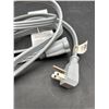Image 2 : Lot of 2 8-Foot Gray Power Cords with Three-Prong Plug