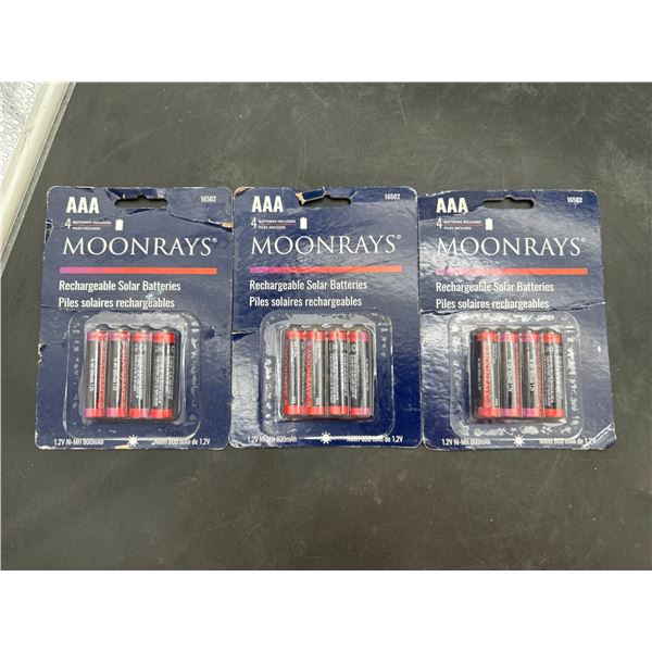 Moonrays AAA Rechargeable Solar Batteries 4-Pack x 3