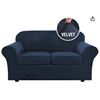 Image 1 : H.VERSAILTEX Real Velvet Loveseat Sofa Cover, Navy (2+2) YH QFT C5