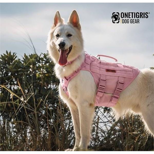 OneTigris No Pull Tactical Dog Harness Pink, Size XL