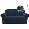Image 1 : H.Versailtex Navy Loveseat Sofa Cover Model HV-CA YH QFT (2+2) C5