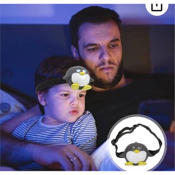 Penguin-Shaped LED Headlamp with Adjustable Strap