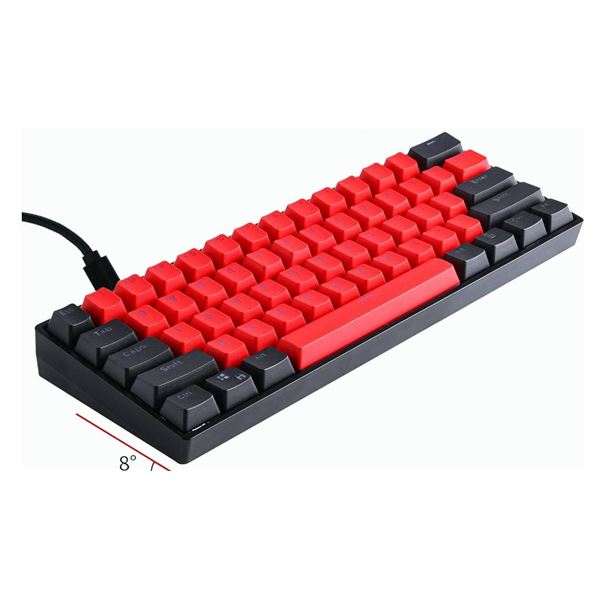 Abucow K61S Wired Mechanical Gaming Keyboard, Black-Red