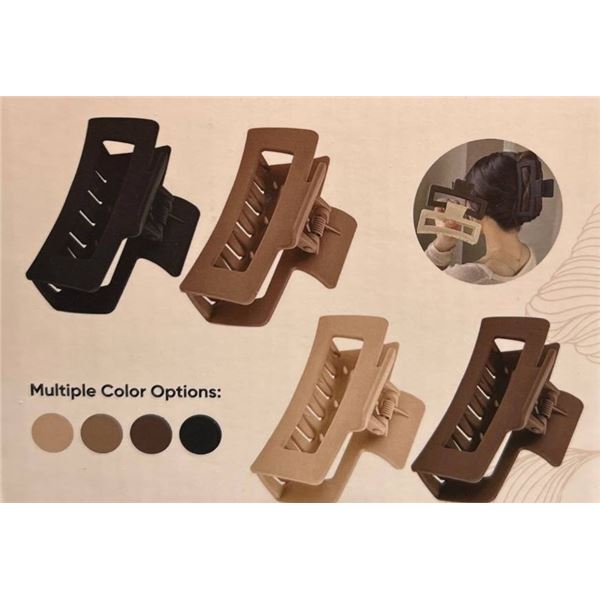 LRain King Claws Pack of 4 Large Rectangle Claw Clips in Multiple Colors