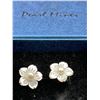 Image 3 : Freshwater Pearl Stud Earrings with Hand-Carved Shell Flower Design