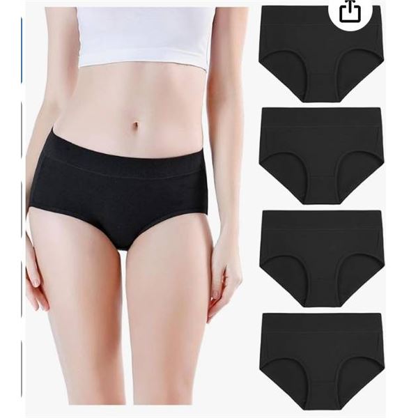 Wirarpa Women’s Mid Rise Briefs, 4-Pack, Size XL, Model 2111B-XL