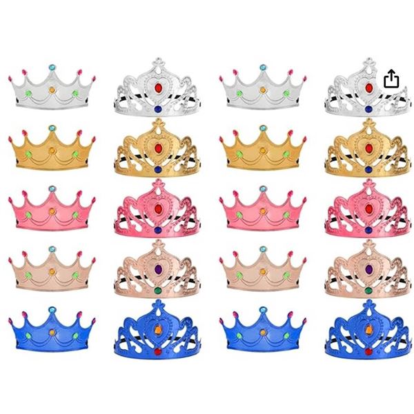 Okllen 31Pcs Foam Princess Tiaras and Crowns Set, Making Your Own Tiaras and Crowns with Diamond Sti
