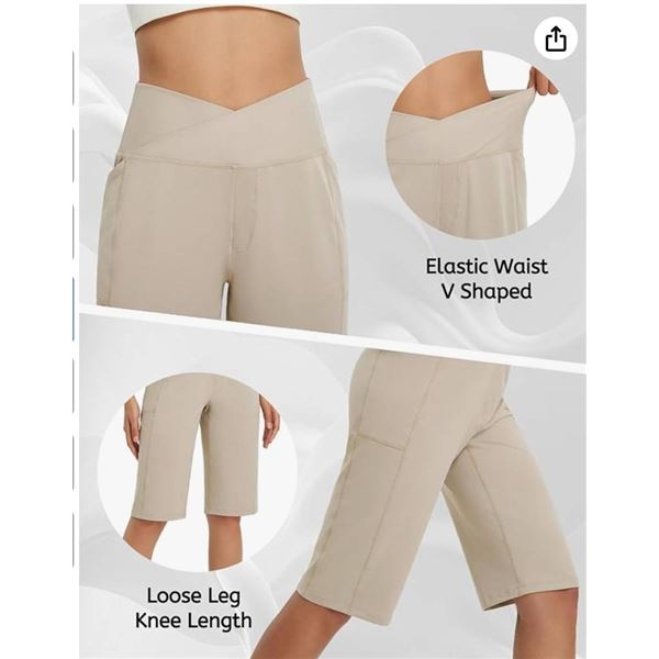 Baleaf Women’s Bermuda Long Shorts 14″ Capri Knee Length High Waisted Athletic Sho