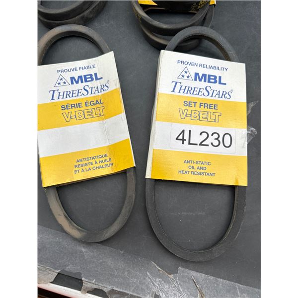 Lot of 8 Packs MBL Three Stars 4L230 V-Belts Set Free Series