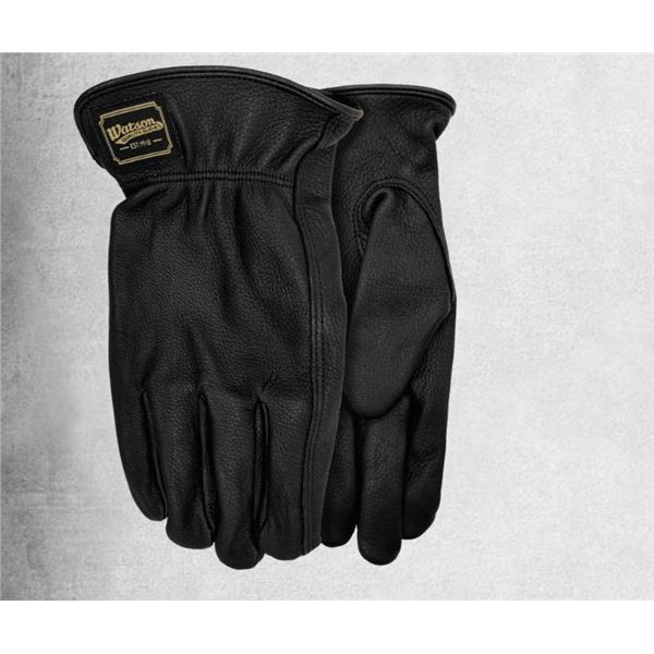 Watson Gloves 587 Rang Rider Black Unlined Deerskin Leather Glove Size Large