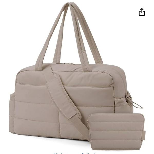 BAGSMART Travel Duffle Bag for Women, 31L Puffer Tote Bag Quilted Laptop Carry on Gym Bag, Weekender
