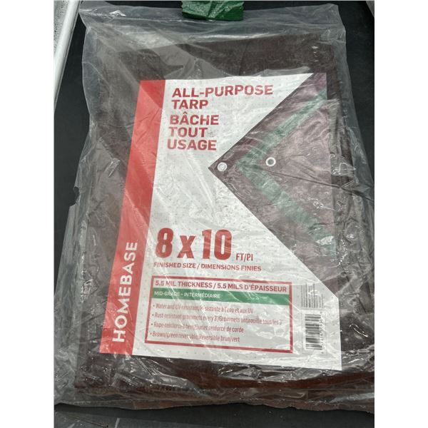 Homebase All-Purpose Tarp 8 x 10 ft with 5.5 Mil Thickness