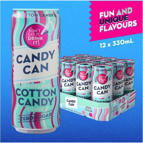 Candy Can Cotton Candy Flavored Beverage 12 x 330ml
