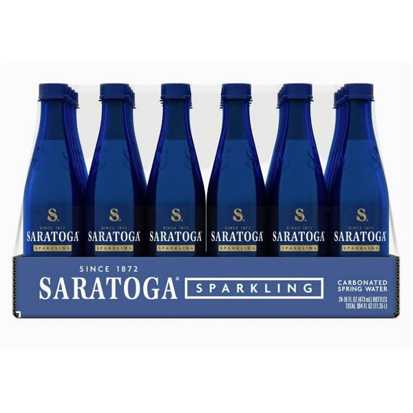 Saratoga Sparkling Carbonated Spring Water 24 x 473 ml Bottles