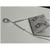 Image 6 : Necklace And Earrings Set Featuring Clear Gemstones With Silver-Tone Metal