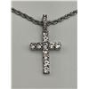 Image 1 : Cross Pendant Necklace with Chain and Crystal Accents