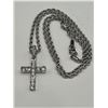 Image 4 : Cross Pendant Necklace with Chain and Crystal Accents