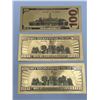 Image 2 : Replica U.S. $100 Gold Foil Banknotes – Set of Three