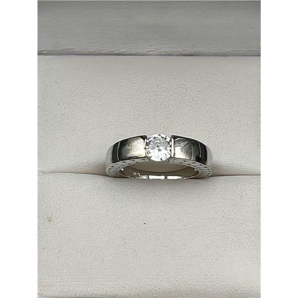 Ladies 14K GP Floating .80 Carat Solitaire RIng