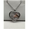 Image 4 : Silver-Toned Heart-Shaped Necklace with Horse and Woman Pendant