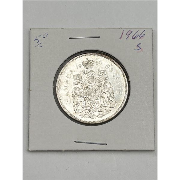 Canada 1966 50 Cents Silver Coin