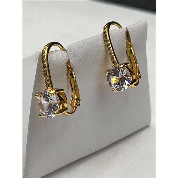 Ladies 14K GP 1.5 Carat TW Solitaire earring set