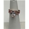 Image 5 : Mameloly Rose Gold-Tone Bridal Ring Set With Oval Solitaire Accent Bands