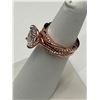 Image 6 : Mameloly Rose Gold-Tone Bridal Ring Set With Oval Solitaire Accent Bands