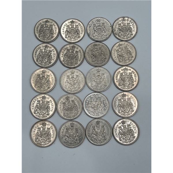 LOT OF 18 Canadian Vintage Half dollar coins