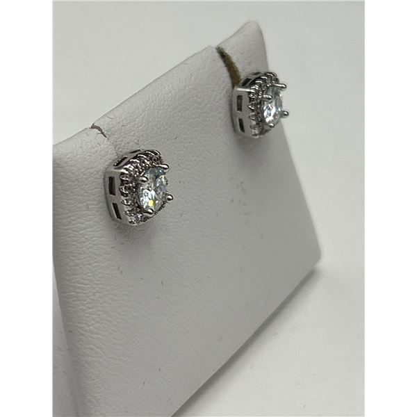 $960 APPRAISED 1.0 CARAT CUSION CUT MOISSANITE EARRING SET